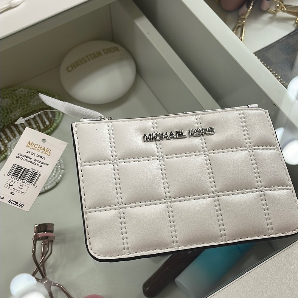 Michael Kors White Quilted Clutch